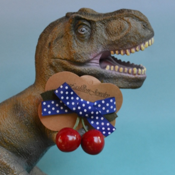 Accessories - Cherry Hair Clip with Polka Dot Bow